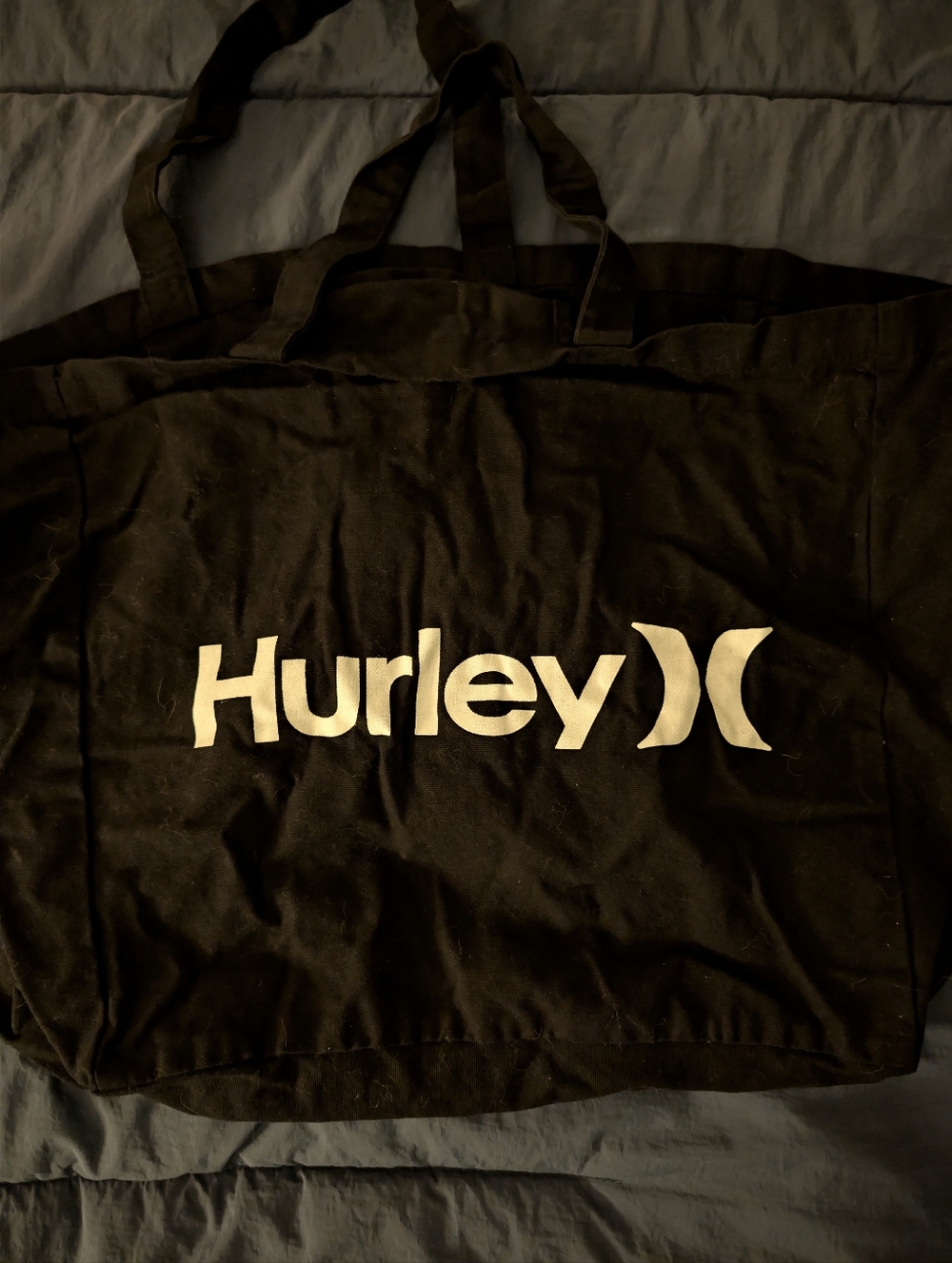 Hurley Black Canvas Tote with White Logo - Picture 2 of 2